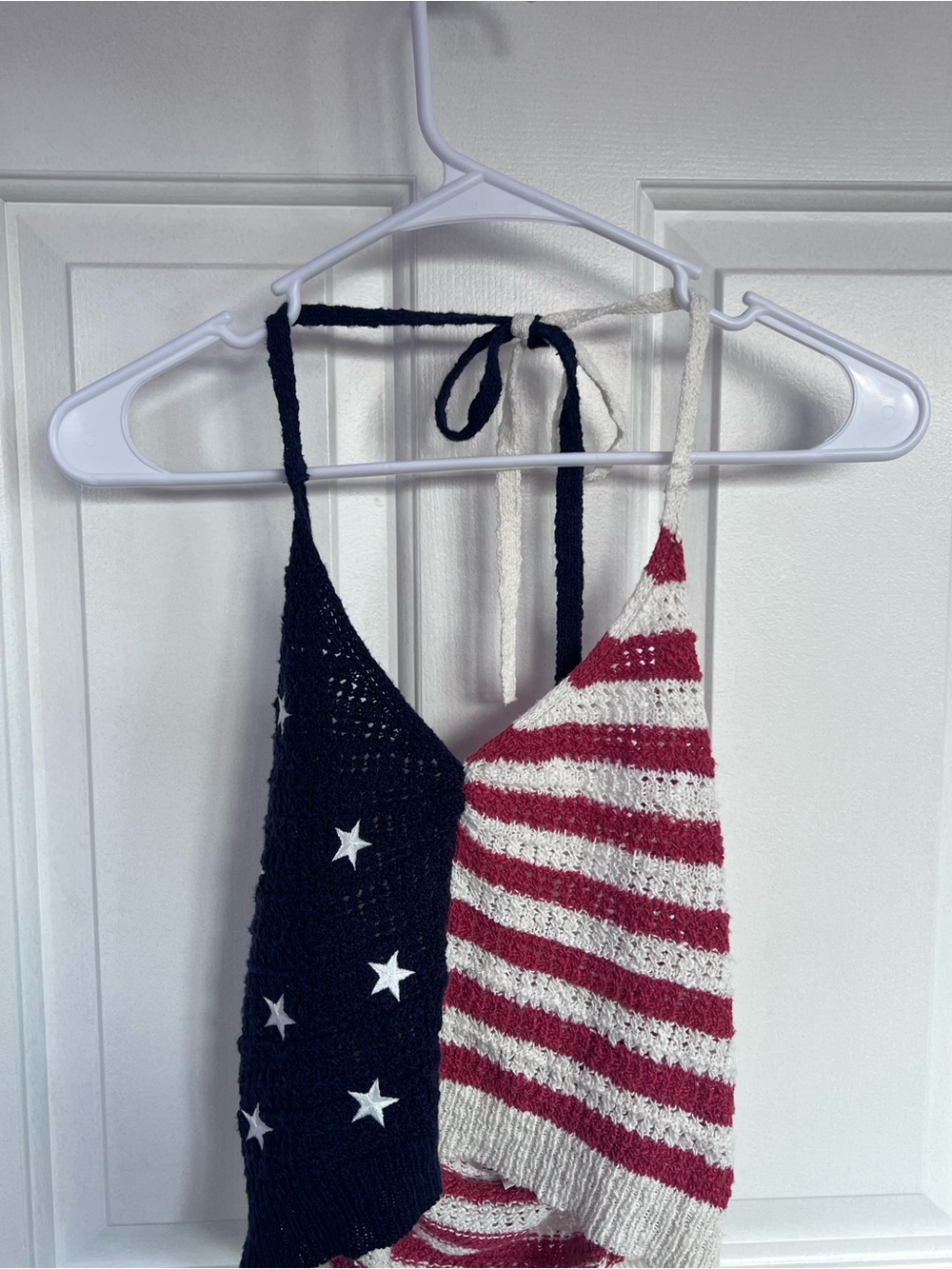 American Eagle Outfitters Cream and Red Striped Knit Top